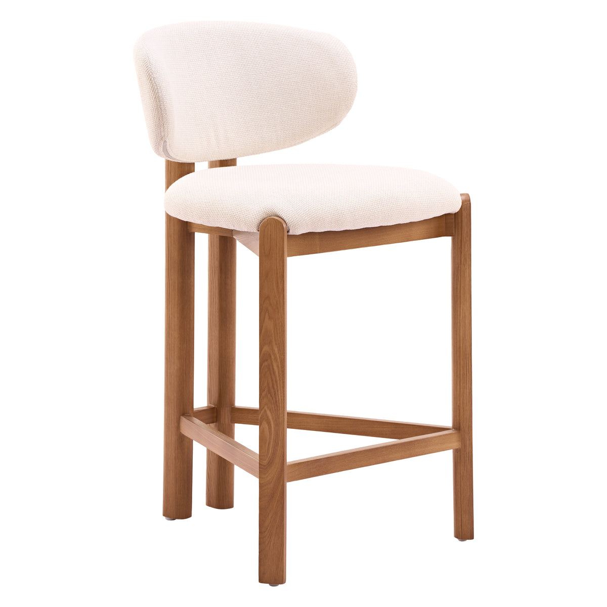 Rosetta Beige & Walnut Counter Stool (Set of 2)