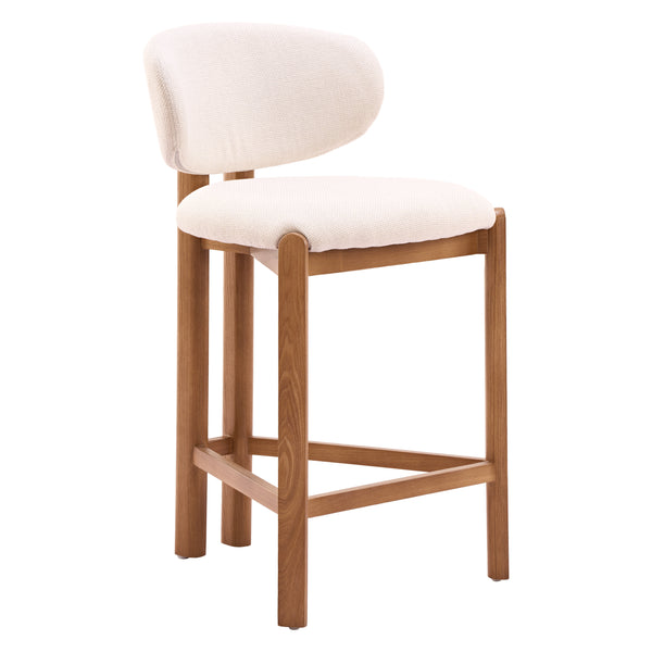Rosetta Beige & Walnut Counter Stool (Set of 2)