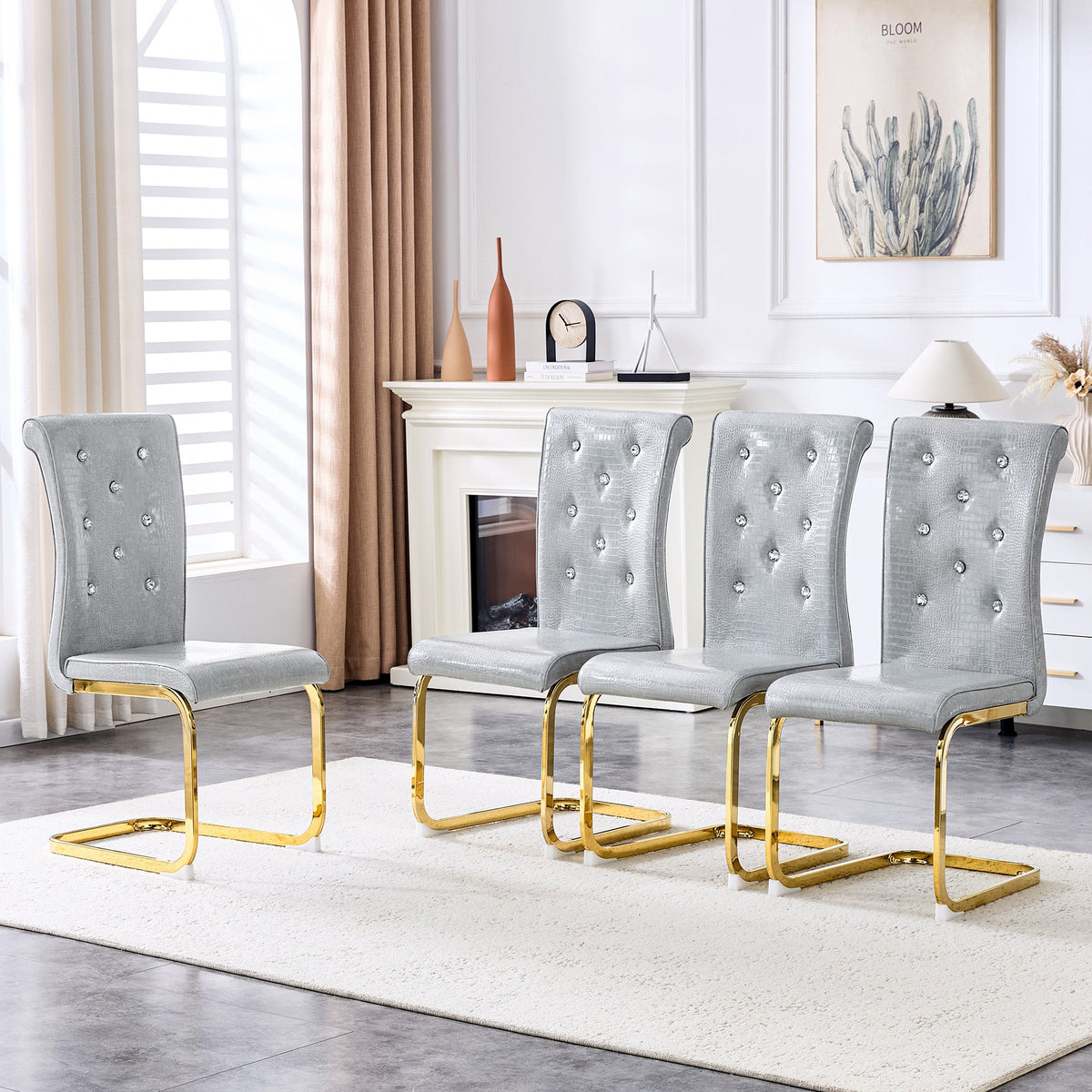 Kinsey Gray, Gold Legs, Set of 4