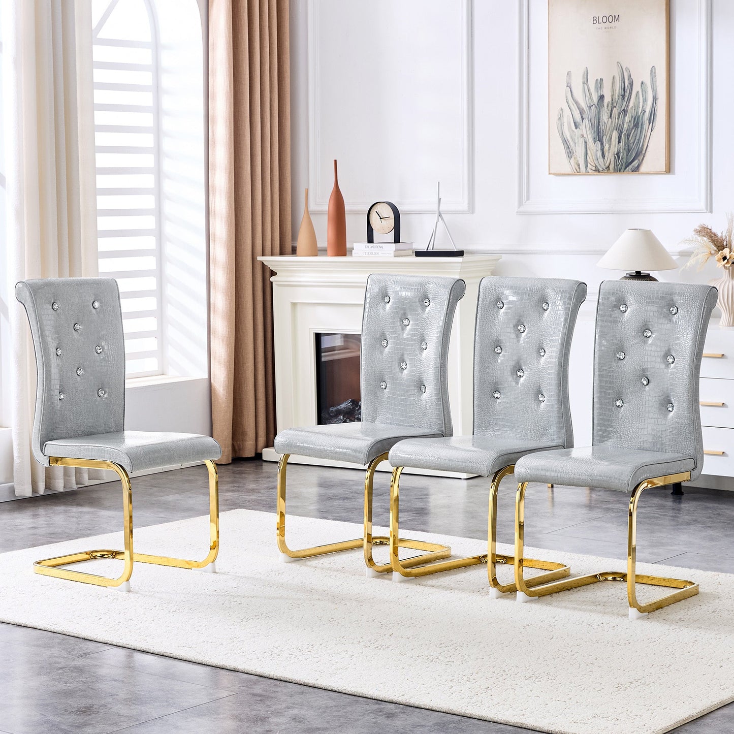 Kinsey Gray, Gold Legs, Set of 4