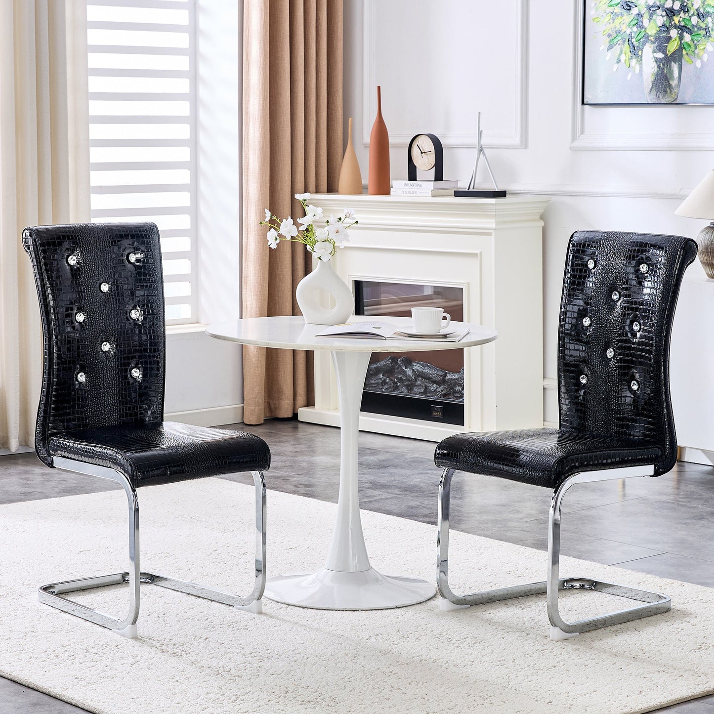 Kinsey Black, Electroplated Legs, Set of 2