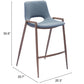Desi Counter Stool (Set of 2) in Azure Gray & Walnut