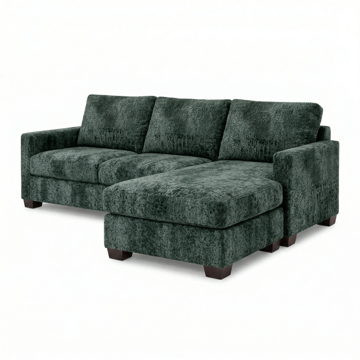 Modena L-Shaped Sectional Sofa - Green Velvet Antique Charcoal (11)