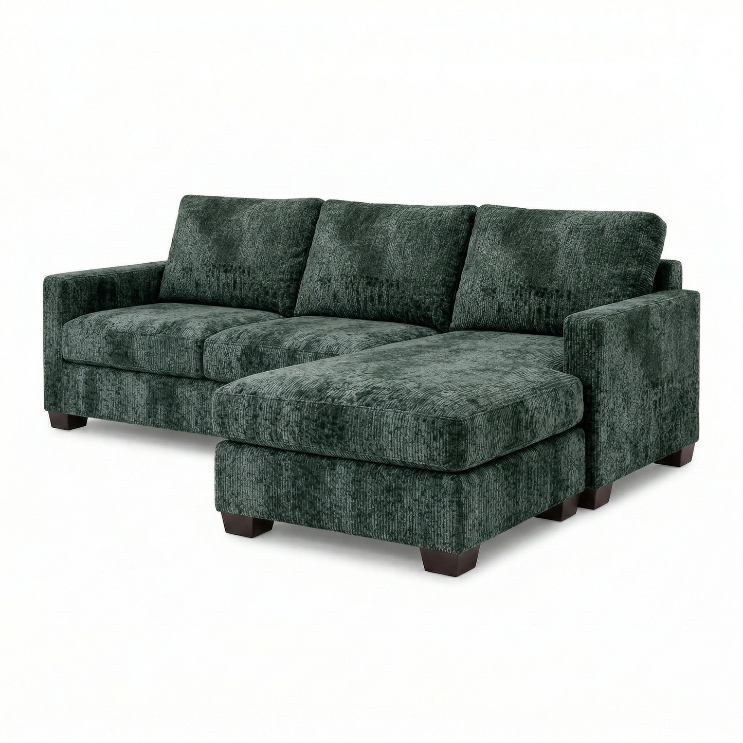 Modena L-Shaped Sectional Sofa - Green Velvet Antique Charcoal (11)