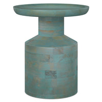 Haynes Teal Wood Accent Table – 15.8