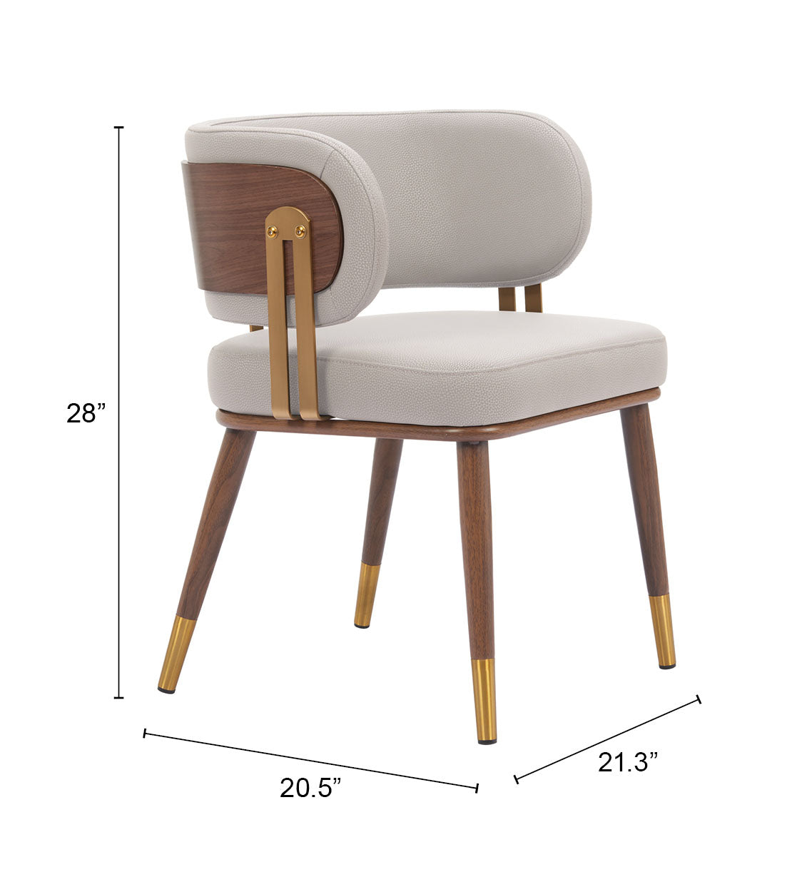 Brew Beige & Walnut Dining Chair