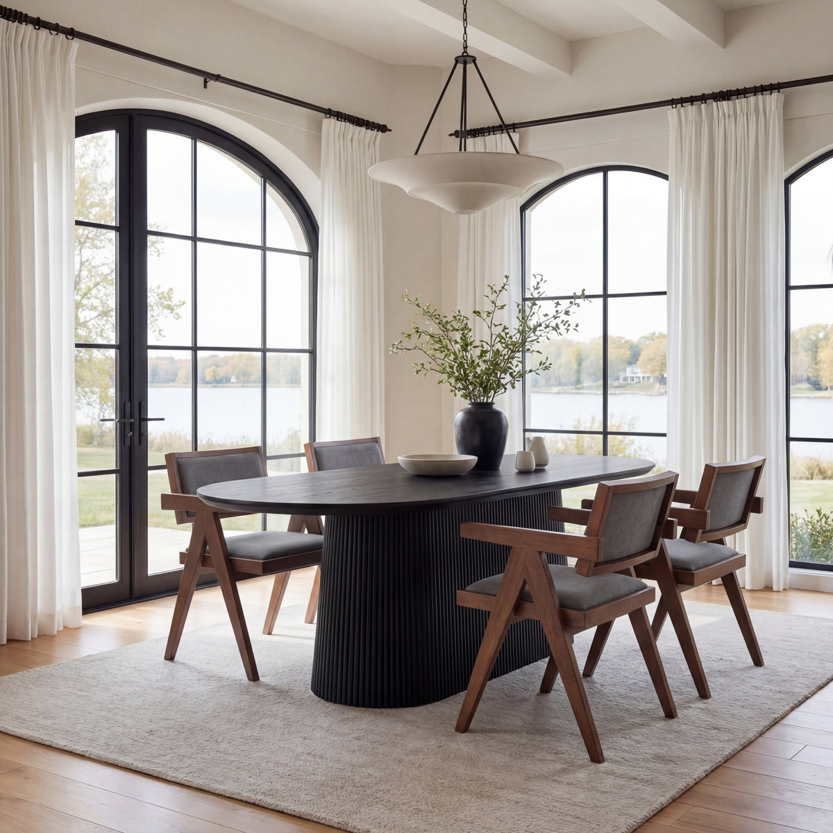 Delhi Gray & Walnut Dining Chair (Set of 2)