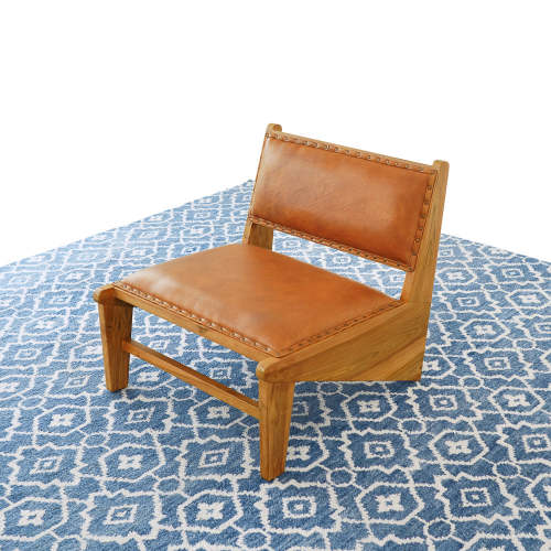 Talon 24" Full-Grain Tan Leather Armless Accent Chair