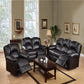 Brennan Black Bonded Leather Reclining Sofa & Loveseat Set