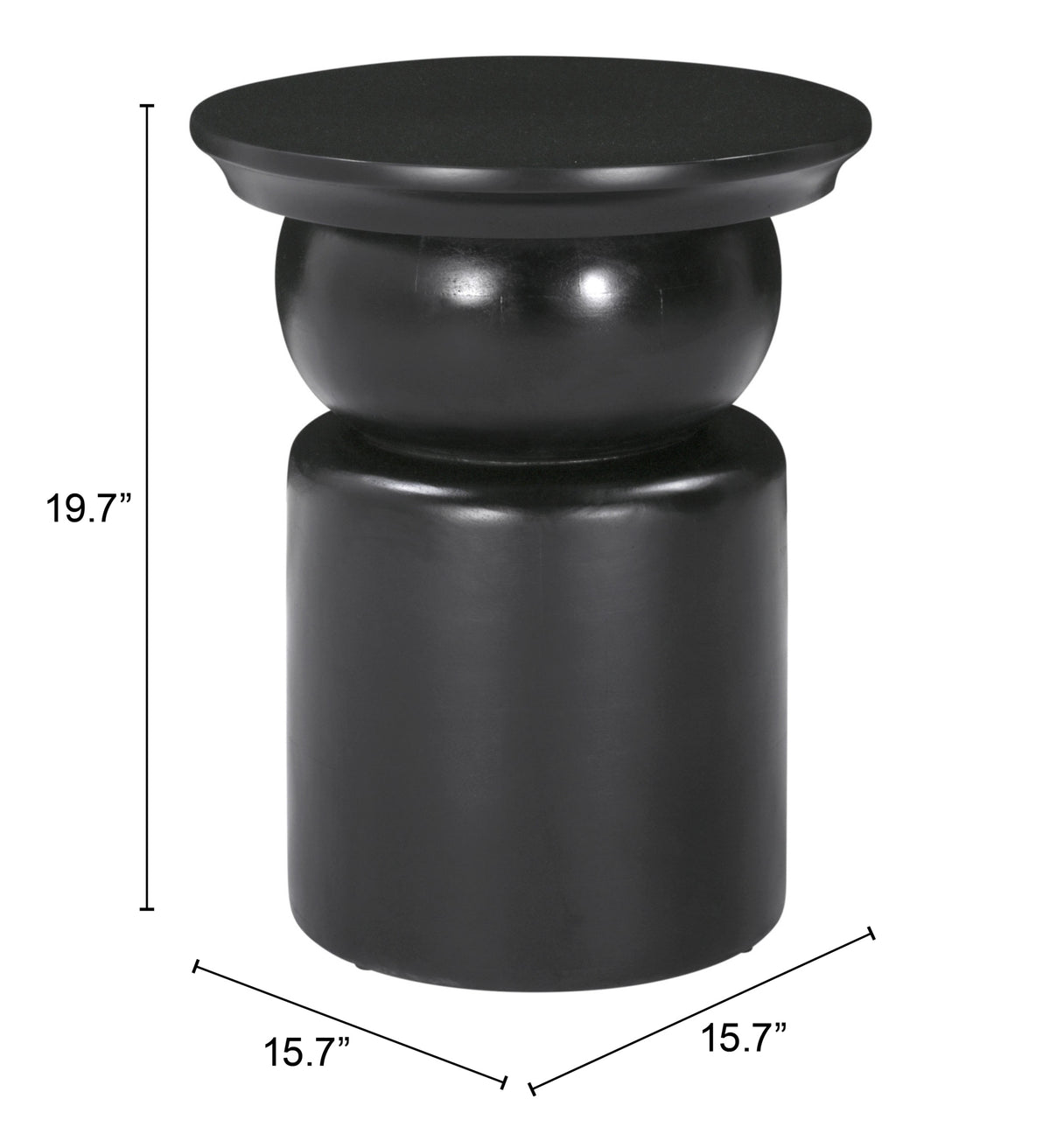 Colombo Black Side Table