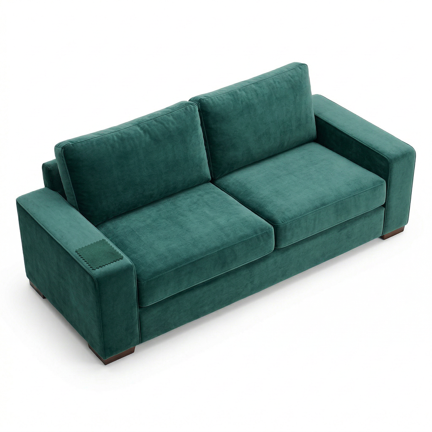 Modena Sofa 92" – Made in USA Square-Arm Sofa (7 Fabrics) - Velvet Antique Kelly Green - Velvet (10)