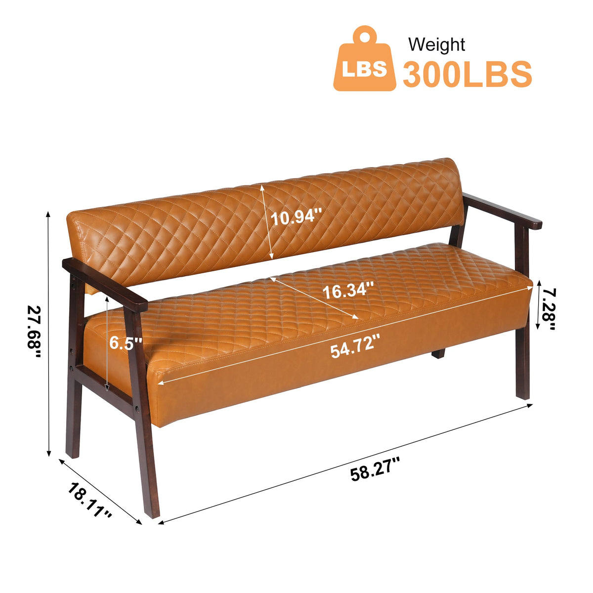 Belden Diamond-Quilted Faux Leather Bench