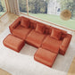 Brisa Velvet Modular Sectional in Red, 3-Seat U-Shape