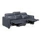 Ardley Navy Faux Leather Power Reclining Sofa Set