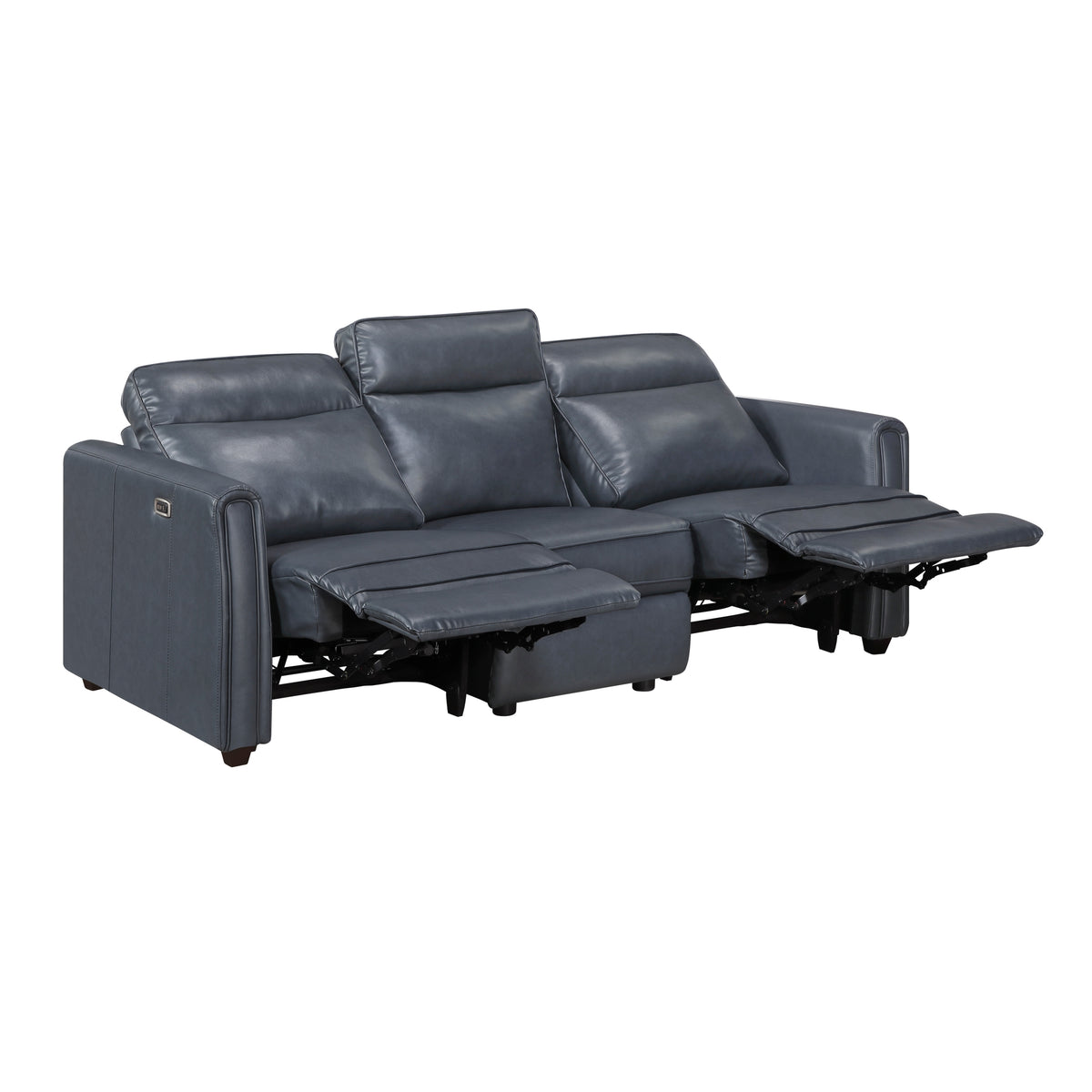 Ardley Navy Faux Leather Power Reclining Sofa Set