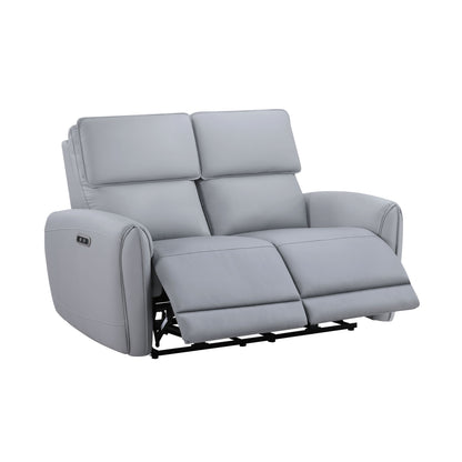 Jeromie Gray Faux Leather Loveseat – 59"W Loveseat