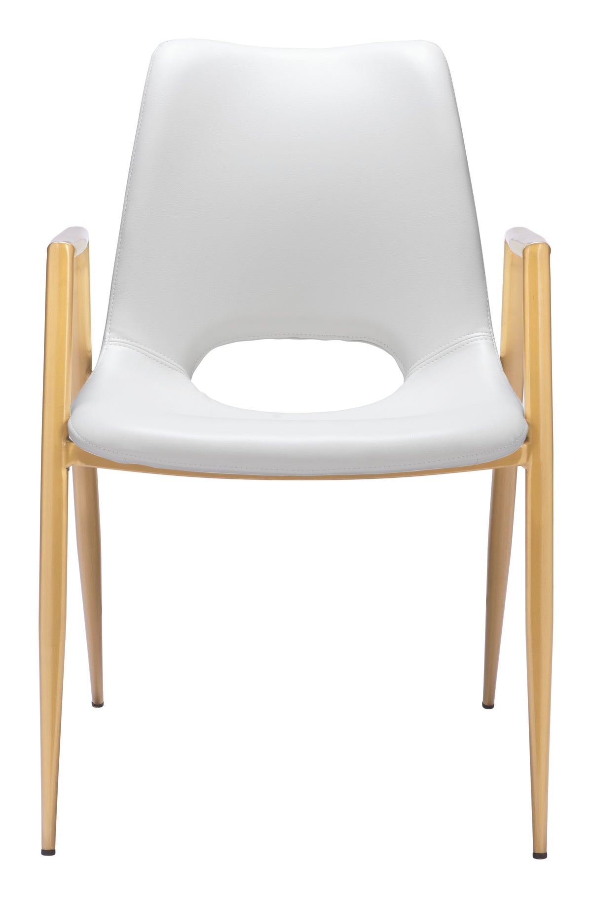Desi Dining Chair (Set of 2) in White & Gold