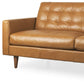 88" Brown Leather Sofa | Modern Leather Couch with Solid Wood Legs featuring plush seating and sophisticated design.