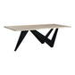 88" Bird Live Edge Oak Dining Table with Sculptural Iron Base – Seats 6, showcasing a unique design and natural craftsmanship.