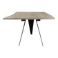 88" Bird Live Edge Oak Dining Table with Sculptural Iron Base – Seats 6, showcasing natural wood and unique iron base.