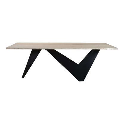 88" Bird Live Edge Oak Dining Table with Sculptural Iron Base – Seats 6 showcasing its unique design and craftsmanship.
