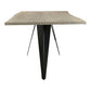 88" Bird Live Edge Oak Dining Table with Sculptural Iron Base – Seats 6, showcasing live edge oak surface and striking iron pedestal.