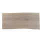 88" Bird Live Edge Oak Dining Table with Sculptural Iron Base – Seats 6, showing the natural oak tabletop.