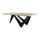 88" Bird Live Edge Oak Dining Table with Sculptural Iron Base – Seats 6 showcasing modern design and natural craftsmanship.