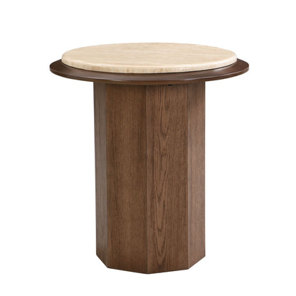 Kasha Walnut Synthetic Wood End Table