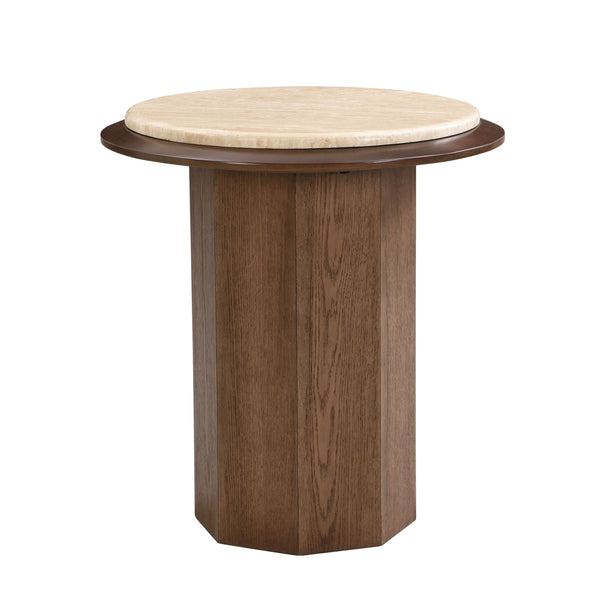 Kasha Walnut Synthetic Wood End Table