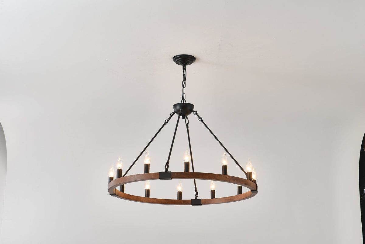 Vero Wagon Wheel Chandelier