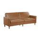 Corbett Camel Faux Leather Sleeper Sofa