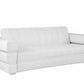 89" White Italian Leather Sofa With Silver Legs - Elegant design with comfortable seating and premium leather.