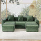 Brisa Velvet Modular Sectional in Green, 3-Seat U-Shape
