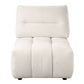 Beige Modular Sectional adjustable back chaise and ottoman in soft fabric for comfortable living.