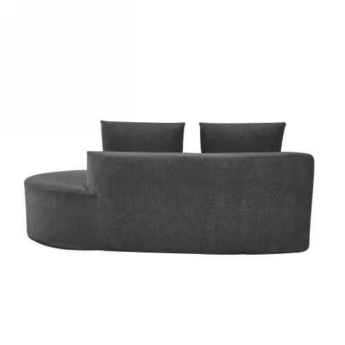 Modern Low Profile Modular Curved Foam Sofa 116' (4 Colors) with a sleek curved design and plush back cushions.