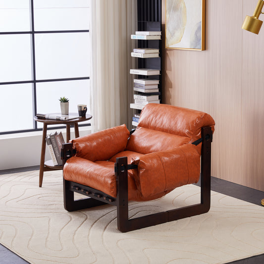 Farrow Oil-Wax Leather Lounge Chair – 33.5" Removable Arm Accent Chair