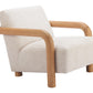 Subliem Cotton White Accent Chair