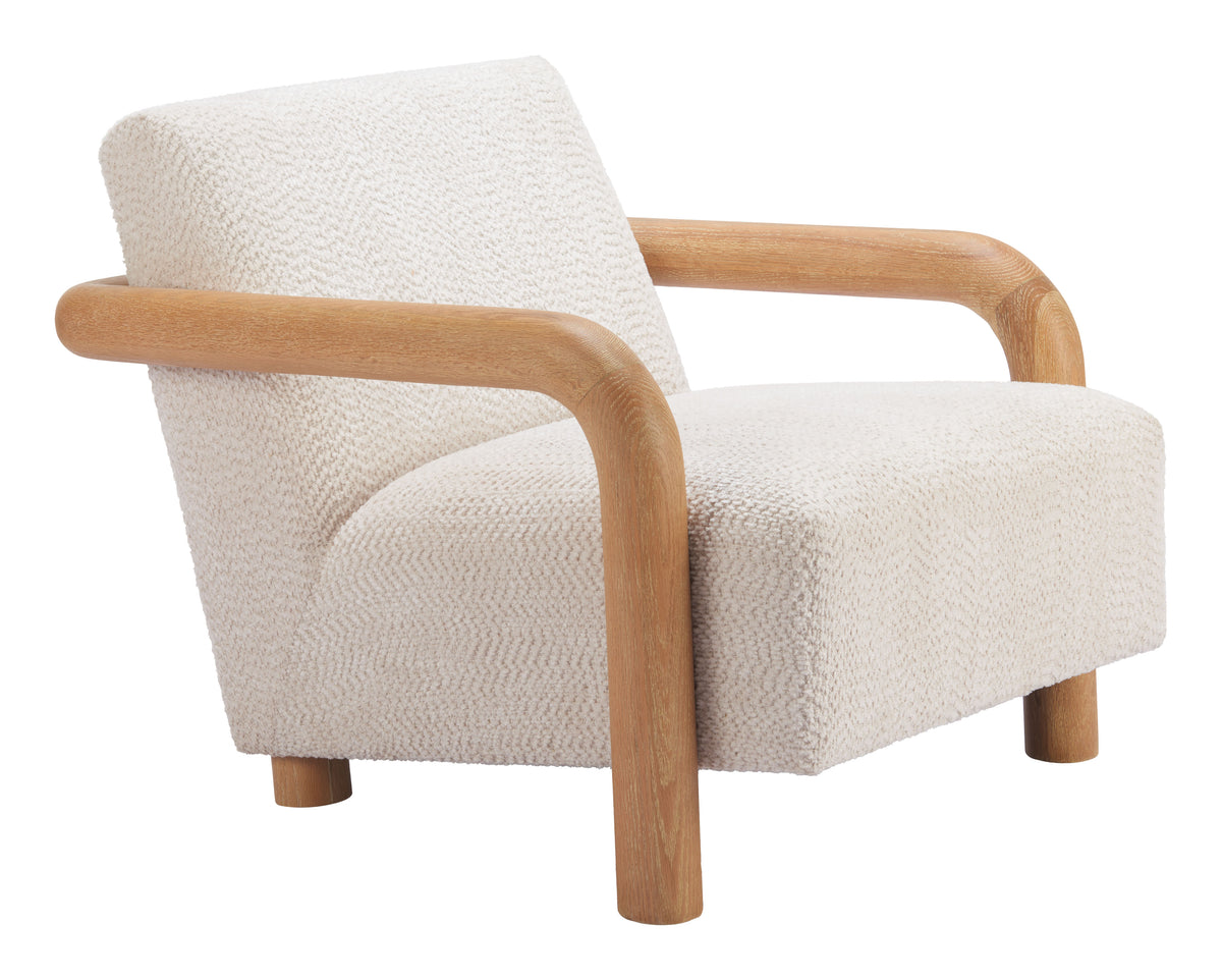 Subliem Cotton White Accent Chair