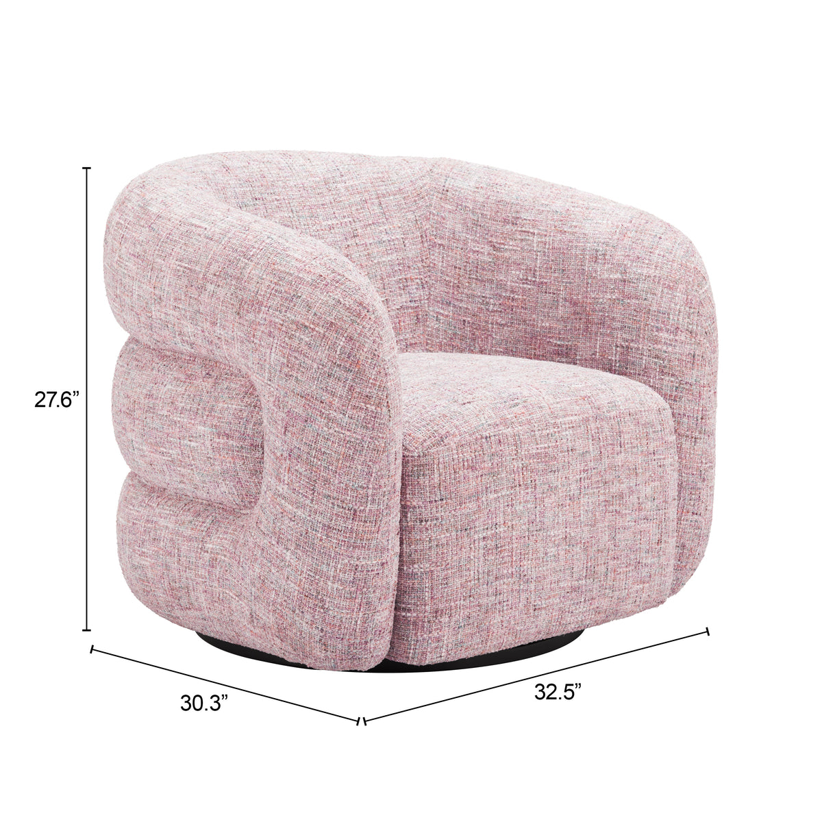 Refine Pink Tweed Swivel Chair