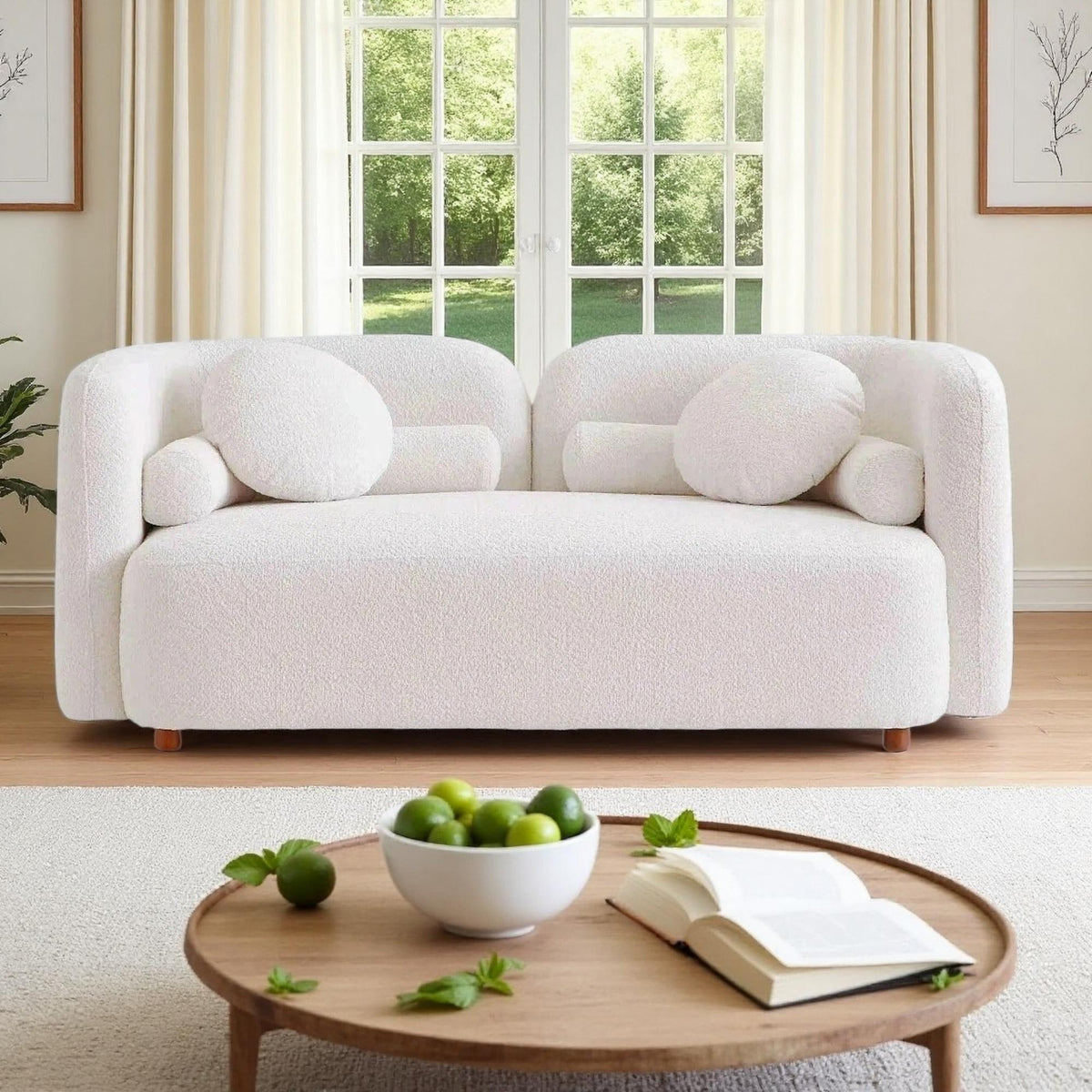 Fenella Cloud Sofa in White (Loveseat 69.3")