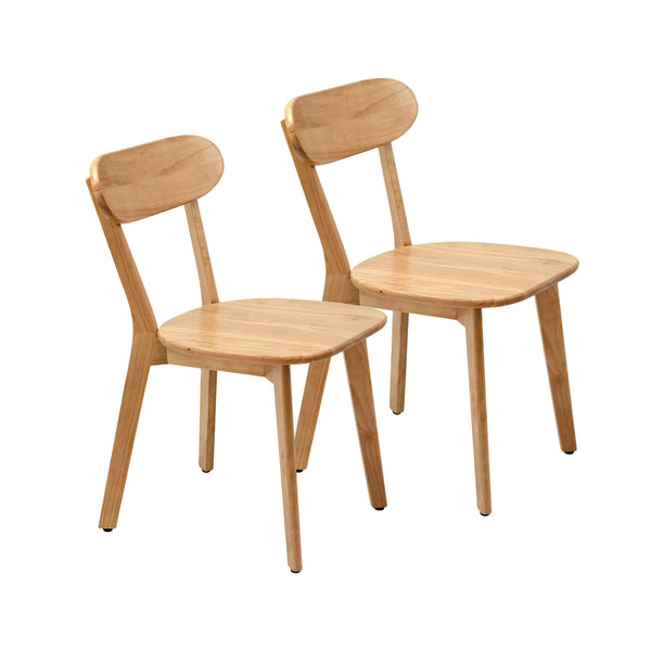 Umber Natural Solid Wood Dining Chair – Set of 2, 30.7