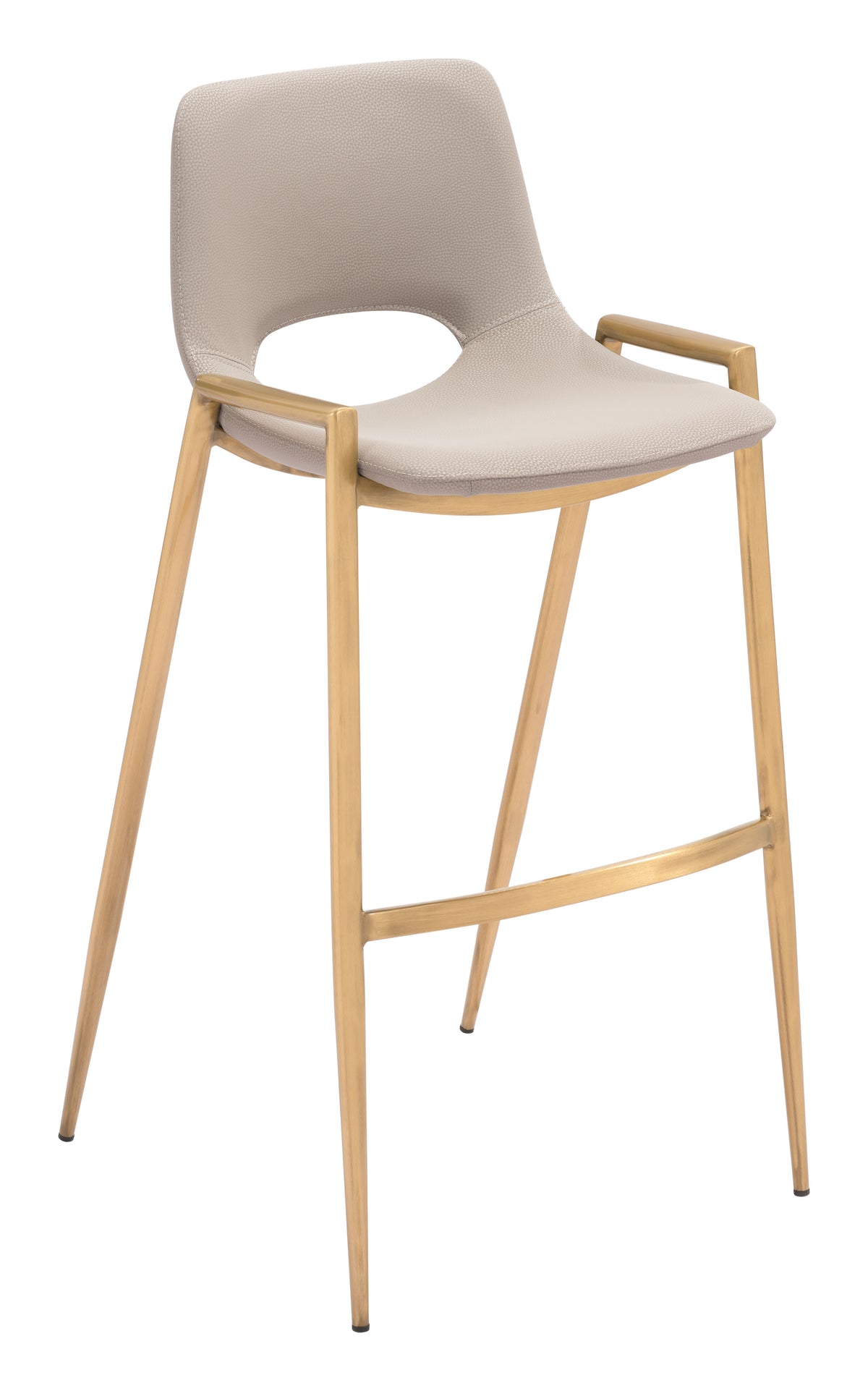 Desi Barstool (Set of 2) in Beige & Gold
