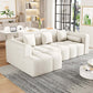 Modern Modular Chenille Sectional Sofa – 101” Deep Seating Sofa with Side Pockets & Chaise in a stylish living room setting.