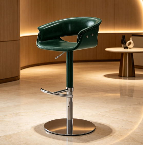 Ferris Faux Leather Swivel Bar Stool – Gas-Lift Adjustable Counter Stool (2 Colors)