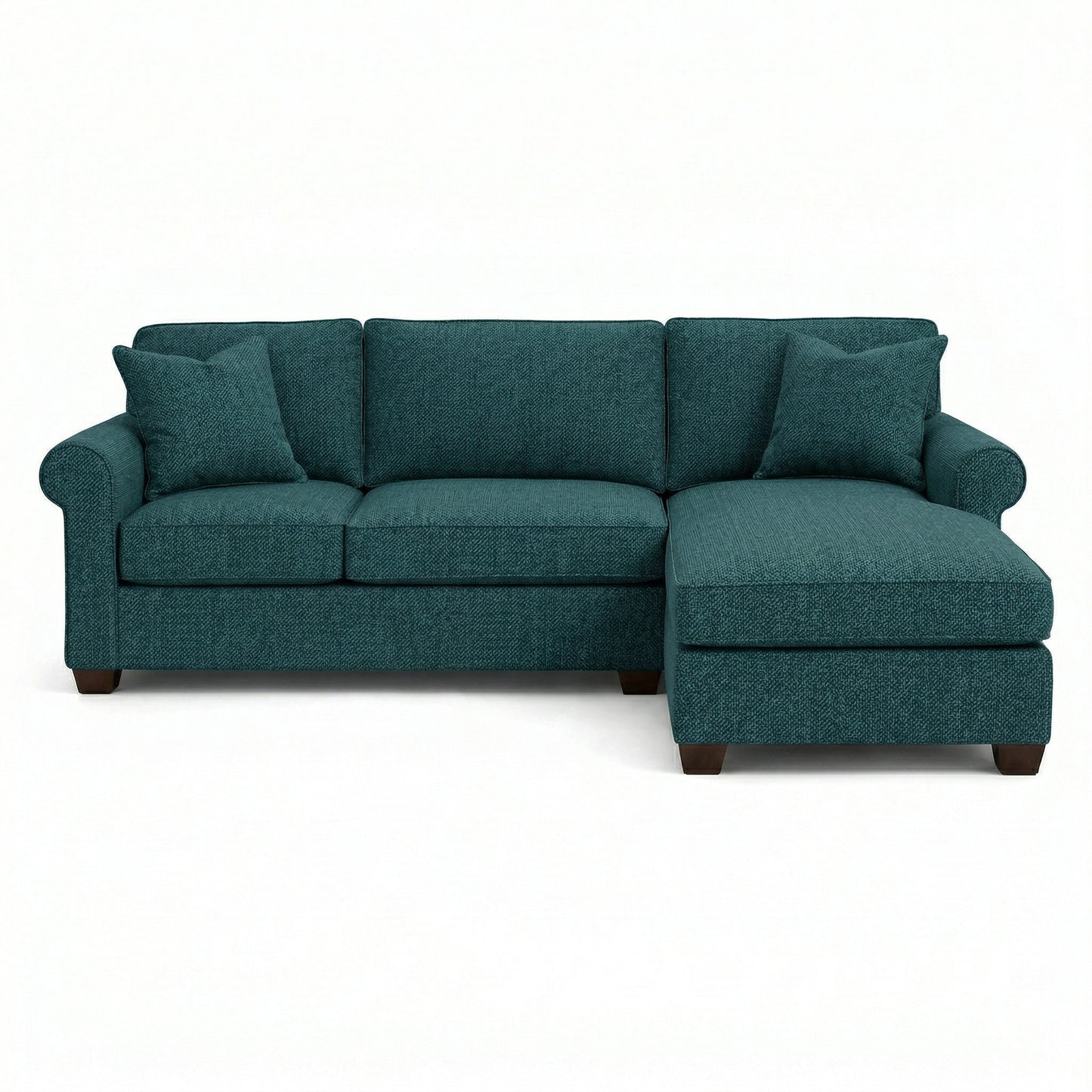 Irlanda Upholstered L-Shaped Sectional – 120" Made-in-USA Sectional Sofa - Hepburn Teal - Fabric (8)