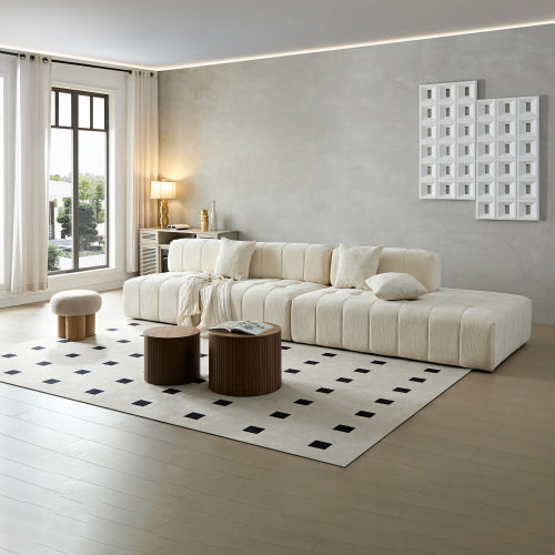 Modern Tufted Modular Sofa 143" – 3-Piece Configurable Sectional Couch (2 Colors) in a stylish living room setting.