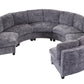 Harlan Curved Modular Sectional Sofa – Chenille, Solid Wood Frame, 4 Colors - Dark Gray (10)