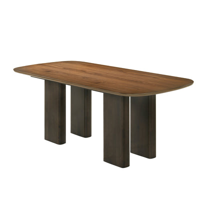 Delina Walnut Rubber Wood Dining Table