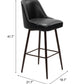 Keppel Swivel Barstool in Black & Bronze